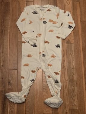 5/$20 Pekkle 18M Dinosaur Print Footed Zip Up Onsie Sleeper Pajamas
